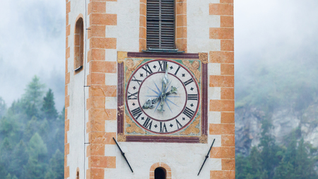 The old church of Nauders, a village in Tirol, Austriaの写真素材