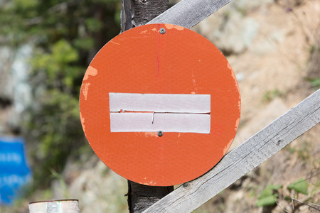 Old road sign in Austria - No entry