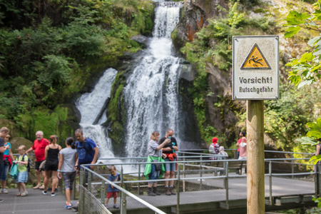 Triberg, Germany - August 17, 2017: Triberg Falls, one of the highest waterfalls in Germany on August 17, 2017.のeditorial素材