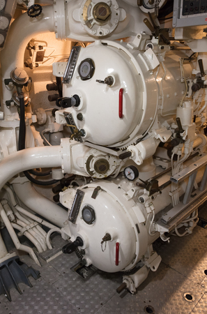 Control of torpedo tubes on a submarine - Selective focusの写真素材