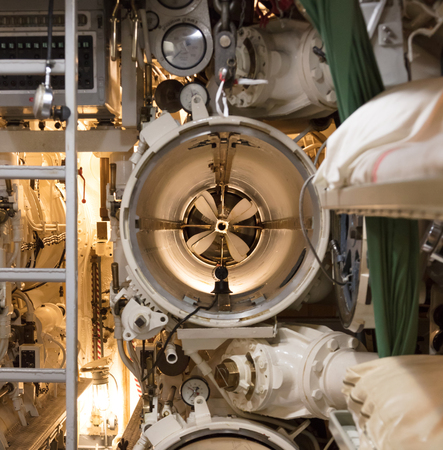 Control of torpedo tubes on a submarine - Selective focusのeditorial素材