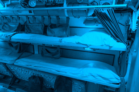 Interior of an old submarine - Limited space and lots of equipment