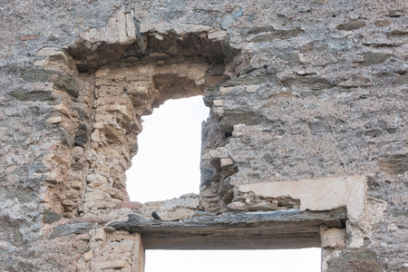 Abandoned house in Greece - Slowly turning into a pile of stonesの写真素材