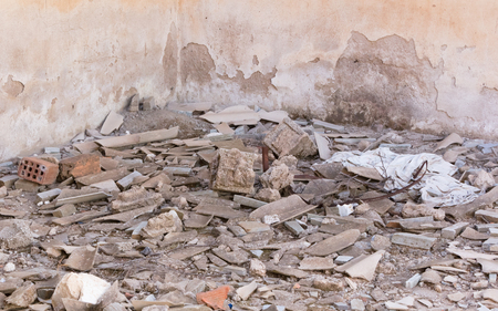 Abandoned house in Greece - Slowly turning into a pile of stonesの写真素材