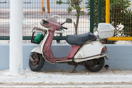Old scooter in Greece - Simple and unrecognisableの写真素材