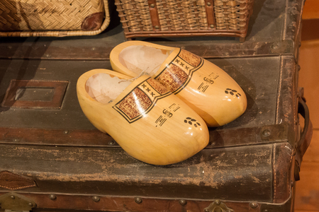 Dutch wooden shoes in a very old house