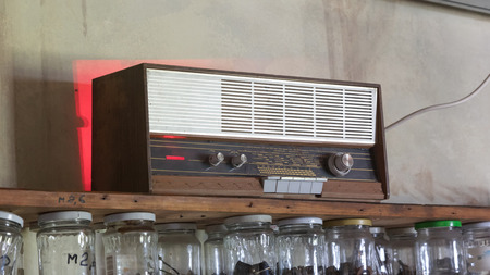 Old retro radio from the WW2 periodの写真素材