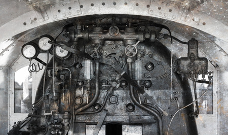 Vintage locomotive - Controling an old train - The Netherlandsの写真素材