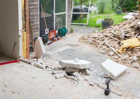 Removing a wall and placing a glass sliding door - Remodeling a house