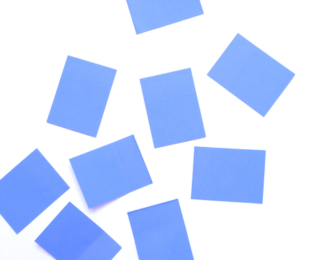 Blue sticky notes isolated on a white background