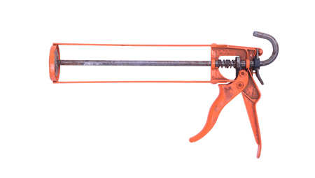 Silicone glue gun isolated on a white backgroundの写真素材