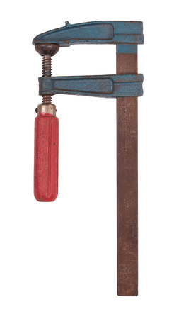 Glue clamp isolated on a white backgroundの写真素材