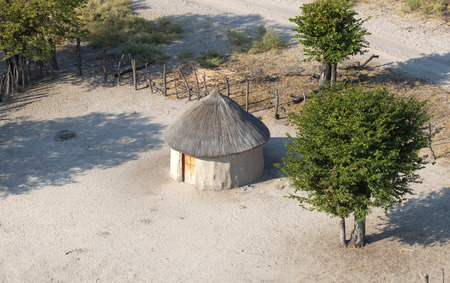Small house in botswana, property with a wooden fenceの写真素材