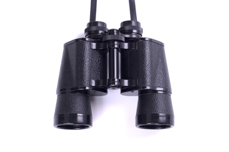 Vintage binoculars isolated, isolated on a white backgroundの写真素材