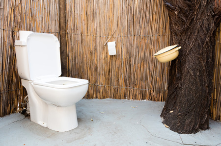 Drop toilet at campsite in Namibia - Simpleの写真素材