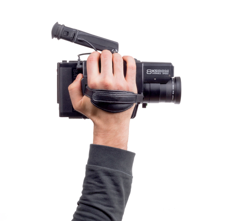 Analogue camcorder, isolated on a white backgroundの写真素材