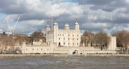 London, United Kingdom - Februari 20, 2019 : View of the Tower of London on Februari 20, 2019