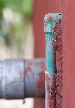 Water pipe system outside a house in Madagascar