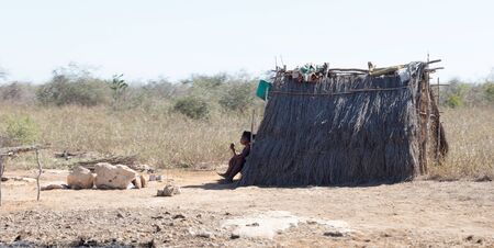 Typical malgasy hut, simple and small - Madagascar