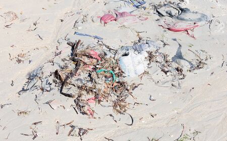 Environment concept, trash pollution on the beach, Ifaty, Madagascar