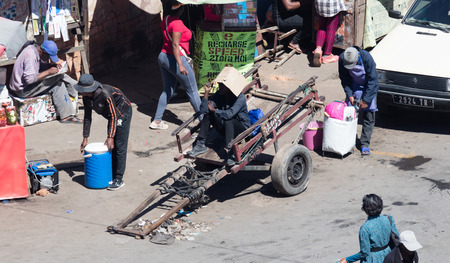 Antananarivo, Madagascar - August 5, 2019: Busy streets during a typical weekday in Antananarivo, Madagascarのeditorial素材