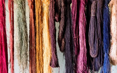 Traditional silk factory on Madagascar, painted silk