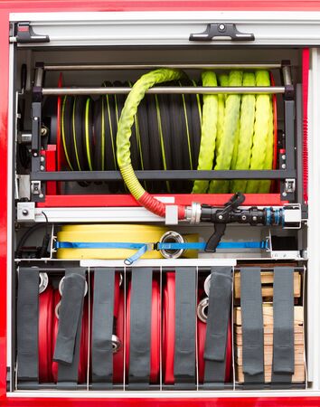 Close-up of equipment in a firetruck in the Netherlands
