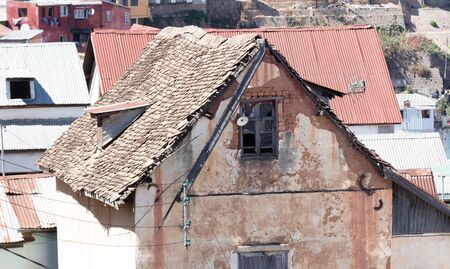 Simple house for the poor, Madagascar, Africaの写真素材