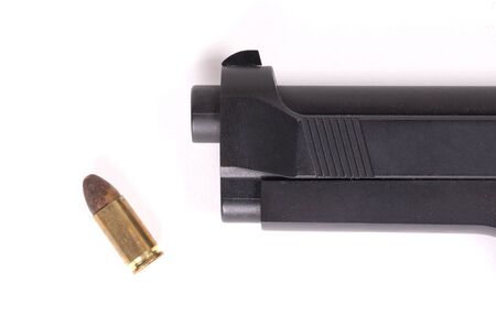 Very old bullet isolated on a white background