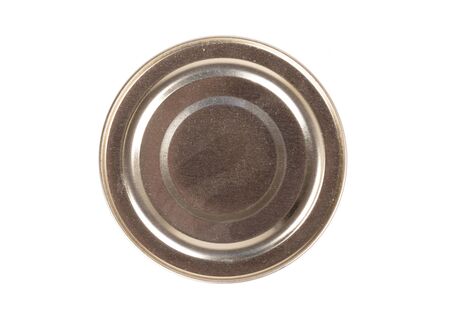 Closed tin can isolated on a white background