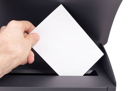 Modern letter-box isolated on a white background