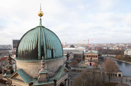 BERLIN, GERMANY - JANUARI 1, 2020: Above view of the city. Berlin is the capital and the largest city of Germany.のeditorial素材