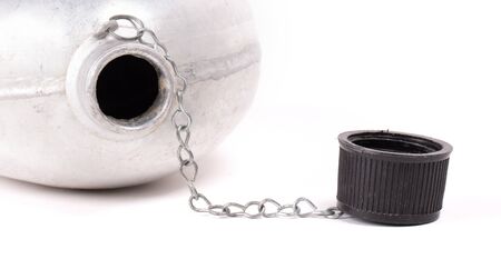 Vintage army canteen isolated on a white backgroundの写真素材