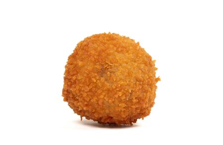 Single dutch traditional snack bitterbal, isolatedの写真素材