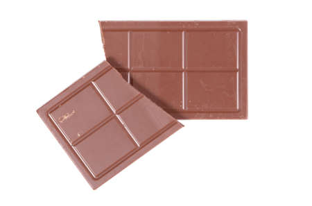 Brown chocolate bar isolated on white background