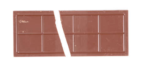 Brown chocolate bar isolated on white background