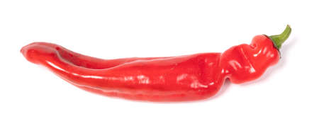 Red sweet pointed pepper, isolated on white background