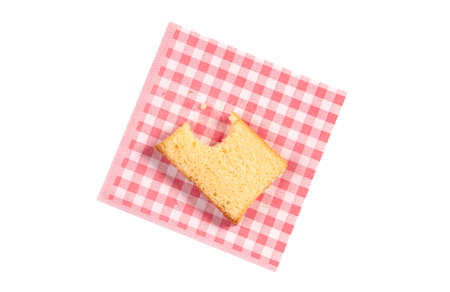 Traditional homemade sliced buttercake, isolated on a white background