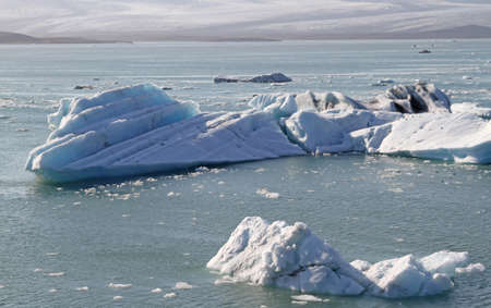 Icebergs float on Jokulsarlon glacier lagoon - Iceland (south)
