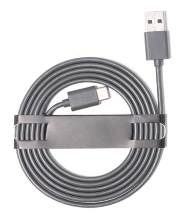 Cable usb-c and usb isolated on a white background