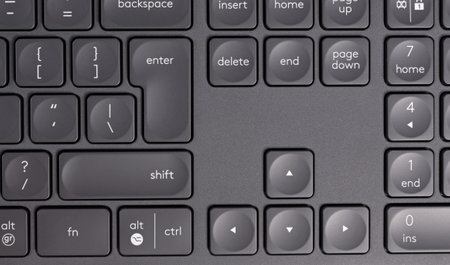 Modern computer keyboard isolated on white background