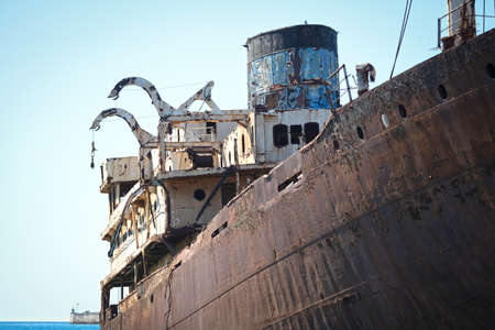 Shipwreck in Arrecife (Lanzarote) Spain, sunk many years agoの写真素材