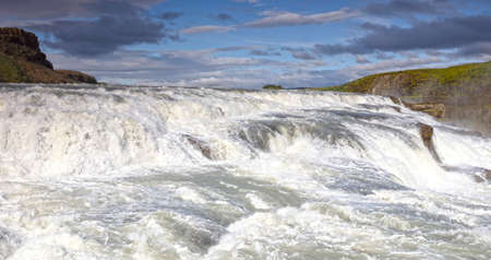 Golden waterfall in Iceland - The mighty Gullfoss (on the Golden circle)