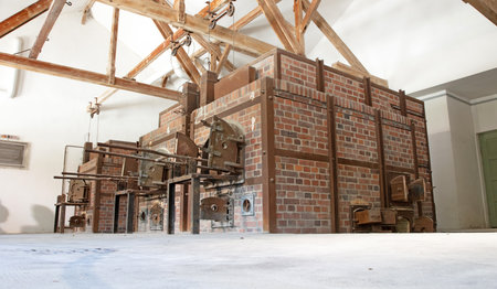 Dachau, Germany on July 13, 2020: Oven in the crematorium at the Dachau concentration campのeditorial素材