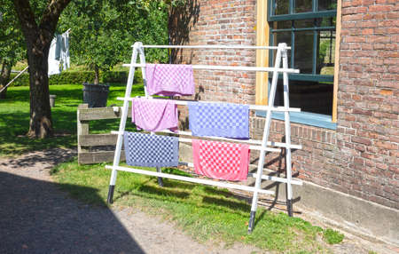Old dutch laudry rack with fresh laundry