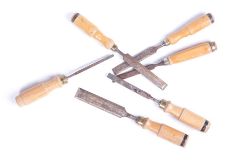 Wood chisels isolated on a white background