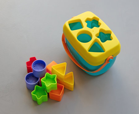 Baby logical cube on isolated gray background