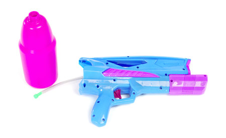 Plastic water gun isolated over white background