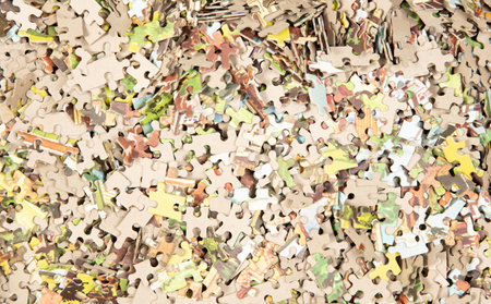 Very old puzzle in the box, isolated