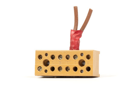 Electrical connector block, isolated on white background